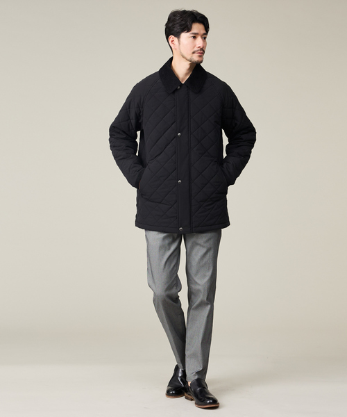 ABAHOUSE GRAY（アバハウスグレイ）の「【コーデュロイ襟】ラグラン 中綿キルティング ジャケット（ブルゾン・メンズ・ブラック/モカ・46/48/50）」の3枚目の写真