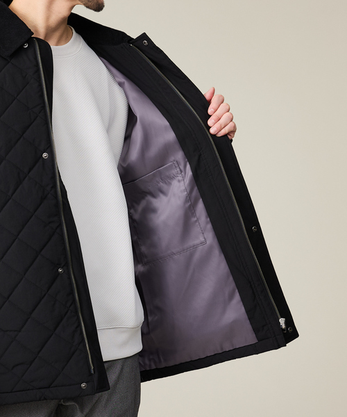 ABAHOUSE GRAY（アバハウスグレイ）の「【コーデュロイ襟】ラグラン 中綿キルティング ジャケット（ブルゾン・メンズ・ブラック/モカ・46/48/50）」の13枚目の写真