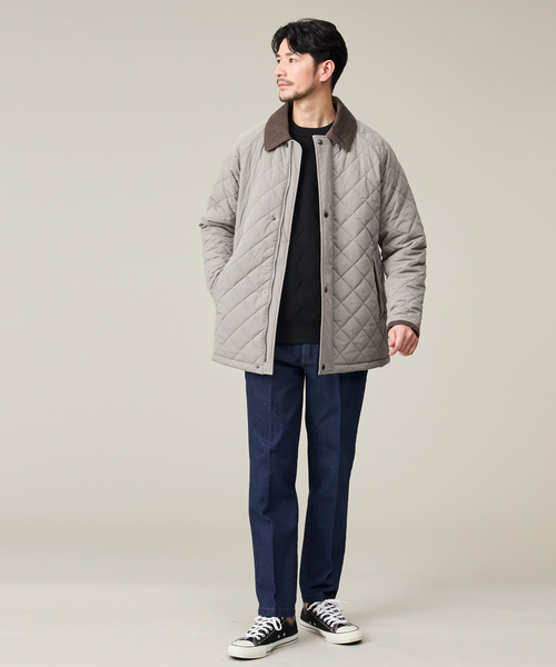 ABAHOUSE GRAY（アバハウスグレイ）の「【コーデュロイ襟】ラグラン 中綿キルティング ジャケット（ブルゾン・メンズ・ブラック/モカ・46/48/50）」の18枚目の写真