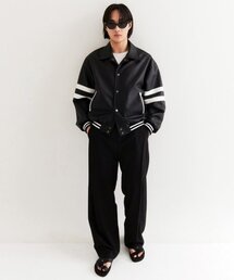 ローカラー バーシティジャケット_BLACK