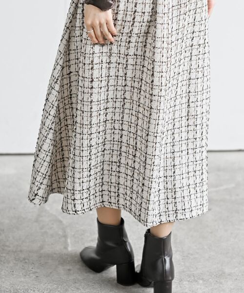 rps(アールピーエス)の「インナーSETツイードフレアーキャミワンピース(ワンピース・レディース・アイボリー/ホワイト系その他4/ブラック・フリー)」の12枚目の写真