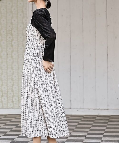 rps(アールピーエス)の「インナーSETツイードフレアーキャミワンピース(ワンピース・レディース・アイボリー/ホワイト系その他4/ブラック・フリー)」の15枚目の写真
