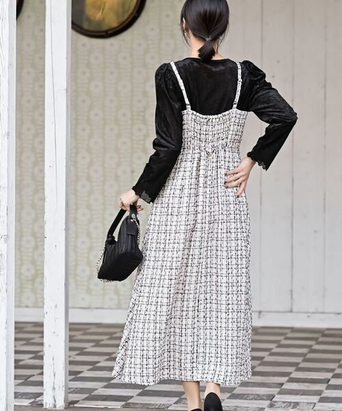 rps(アールピーエス)の「インナーSETツイードフレアーキャミワンピース(ワンピース・レディース・アイボリー/ホワイト系その他4/ブラック・フリー)」の16枚目の写真