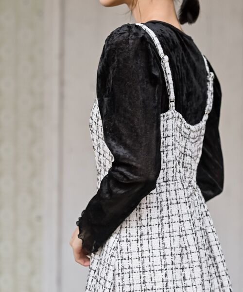 rps(アールピーエス)の「インナーSETツイードフレアーキャミワンピース(ワンピース・レディース・アイボリー/ホワイト系その他4/ブラック・フリー)」の19枚目の写真