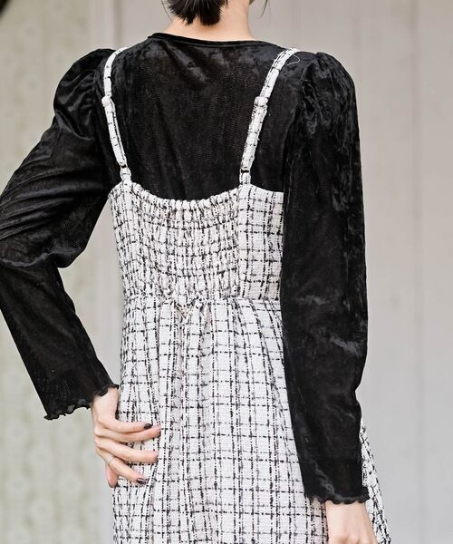 rps(アールピーエス)の「インナーSETツイードフレアーキャミワンピース(ワンピース・レディース・アイボリー/ホワイト系その他4/ブラック・フリー)」の20枚目の写真