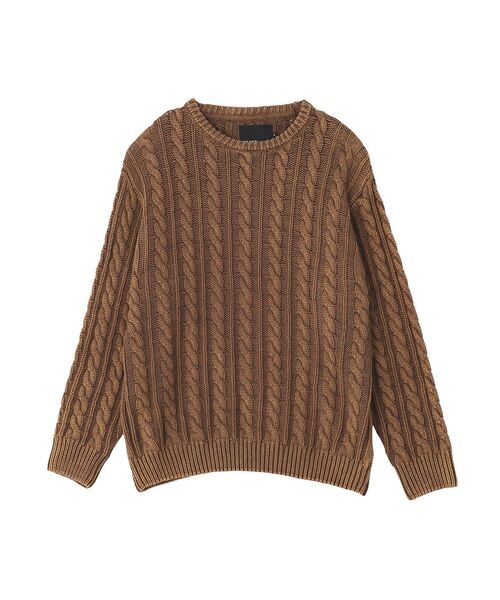 CRAFT STANDARD BOUTIQUE(クラフトスタンダードブティック)の「スノーウォッシュケーブルニット(ニット/セーター・メンズ・マスタード/ブラック・M/L/XL)」の22枚目の写真