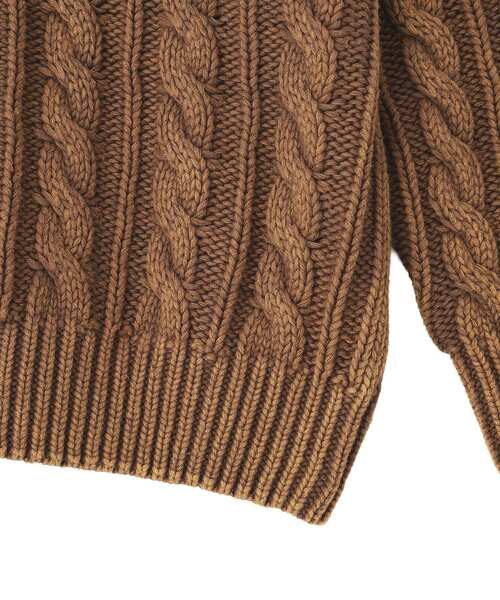 CRAFT STANDARD BOUTIQUE(クラフトスタンダードブティック)の「スノーウォッシュケーブルニット(ニット/セーター・メンズ・マスタード/ブラック・M/L/XL)」の5枚目の写真
