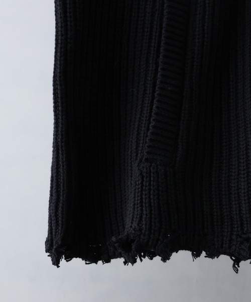 Art re A select(アトリエセレクト)の「【ADAMPATEK/アダムパテック】cotton wool damaged knit(ニット/セーター・メンズ・ブラック/グレー・M/L)」の7枚目の写真