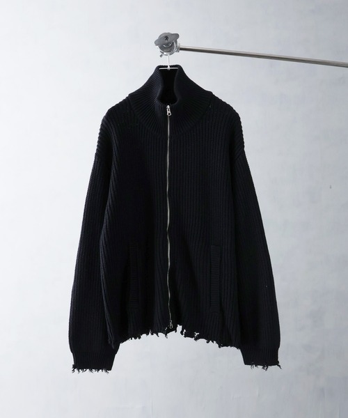 Art re A select(アトリエセレクト)の「【ADAMPATEK/アダムパテック】cotton wool damaged knit(ニット/セーター・メンズ・ブラック/グレー・M/L)」の9枚目の写真