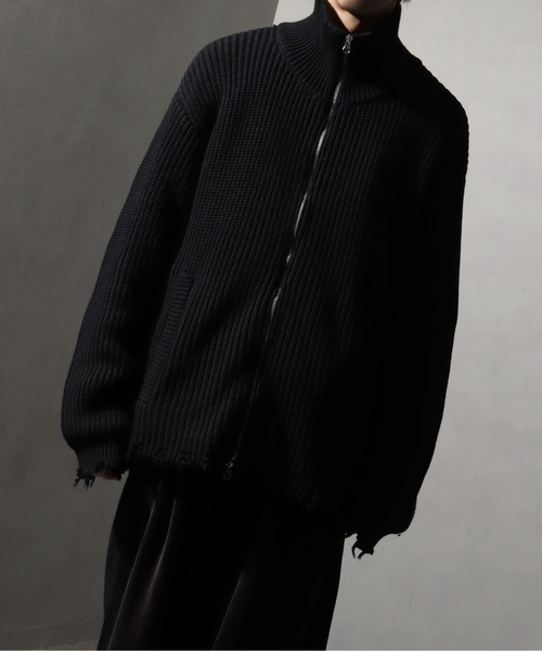 Art re A select(アトリエセレクト)の「【ADAMPATEK/アダムパテック】cotton wool damaged knit(ニット/セーター・メンズ・ブラック/グレー・M/L)」の13枚目の写真