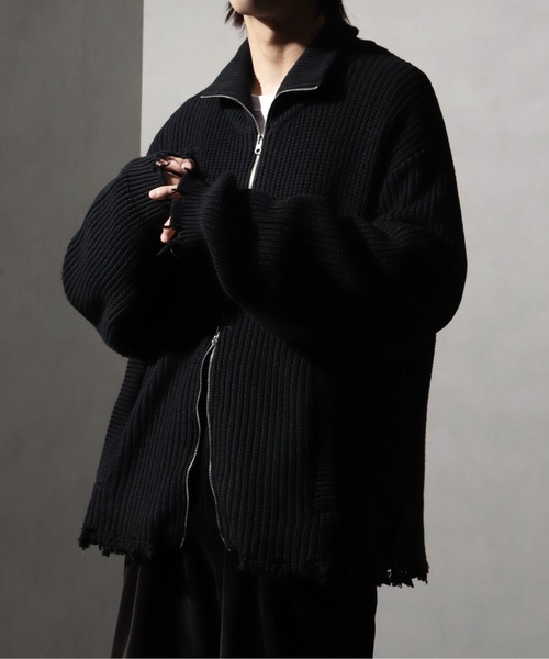 Art re A select(アトリエセレクト)の「【ADAMPATEK/アダムパテック】cotton wool damaged knit(ニット/セーター・メンズ・ブラック/グレー・M/L)」の11枚目の写真