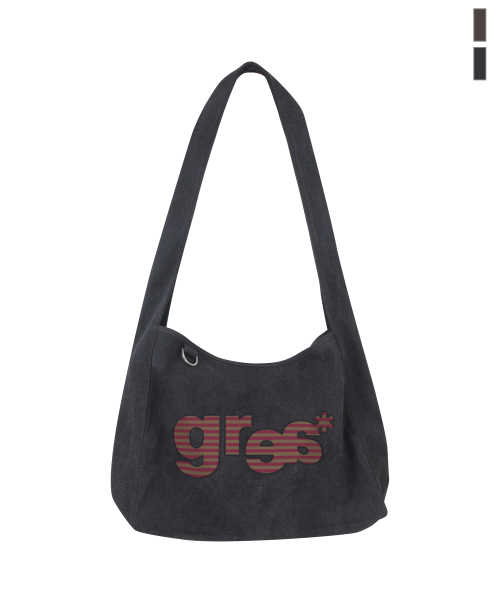 GRAVER（グレーバー）の「[ユニセックス]GRAE-Sストライプコットンキャンバスクロスバッグ_2カラー（メッセンジャーバッグ・レディース・ブラック/ブラウン・ONE SIZE）」の3枚目の写真