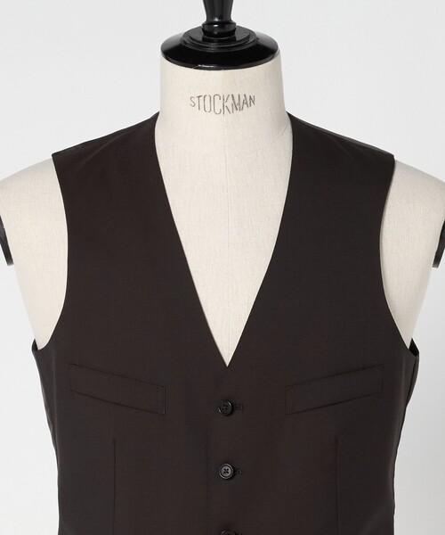 green label relaxing（グリーンレーベルリラクシング）の「REDA トロピカル 無地 5B スーツベスト（スーツベスト・メンズ・ネイビー/ダークグレー/ダークブラウン/ダークグリーン/ブラック・52/50/48/46/44/42）」の17枚目の写真