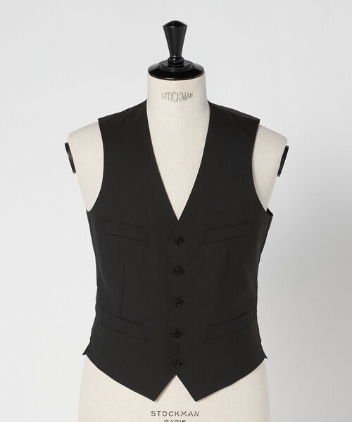 green label relaxing（グリーンレーベルリラクシング）の「REDA トロピカル 無地 5B スーツベスト（スーツベスト・メンズ・ネイビー/ダークグレー/ダークブラウン/ダークグリーン/ブラック・52/50/48/46/44/42）」の13枚目の写真