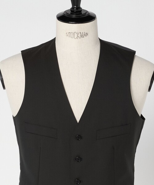 green label relaxing（グリーンレーベルリラクシング）の「REDA トロピカル 無地 5B スーツベスト（スーツベスト・メンズ・ネイビー/ダークグレー/ダークブラウン/ダークグリーン/ブラック・52/50/48/46/44/42）」の15枚目の写真