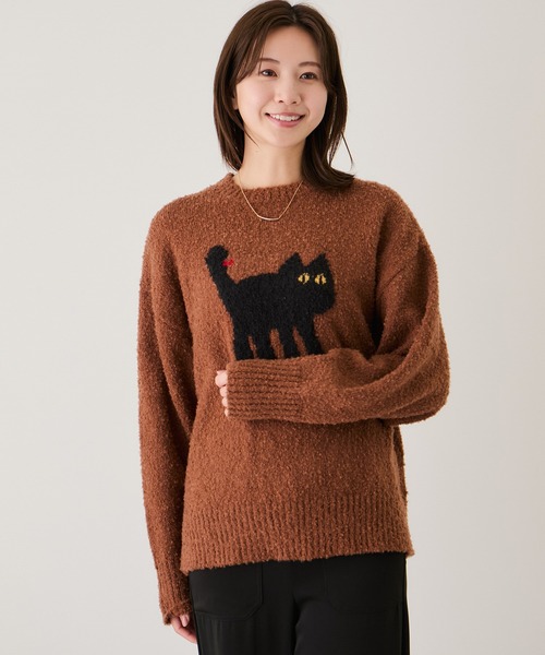 Jayro(ジャイロ)の「ネコジャガードプルオーバー(Tシャツ/カットソー・レディース・ライトグレー/ブラウン/ブラック系その他/オフホワイト/ブルー系その他4・M)」の12枚目の写真