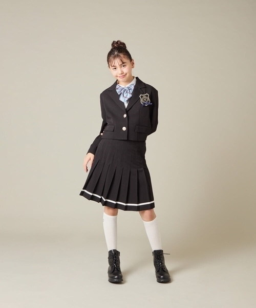 a.v.v（アーヴェヴェ）の「[150-160]【卒服】ラインプリーツスカート（スカート・キッズ・ベージュ/ブラック・150/160）」の13枚目の写真