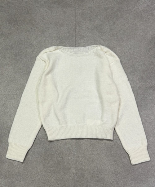 lilful(リルフル)の「タイ付き ワンショルクロップドニットトップス(ニット/セーター・レディース・グレー/ブラウン/ホワイト・F)」の8枚目の写真