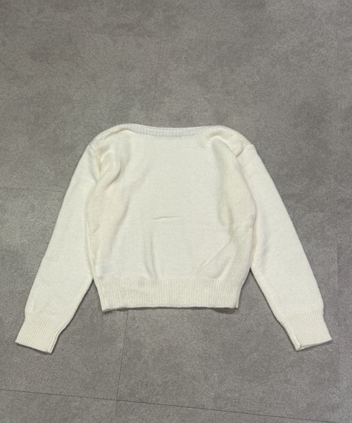 lilful(リルフル)の「タイ付き ワンショルクロップドニットトップス(ニット/セーター・レディース・グレー/ブラウン/ホワイト・F)」の9枚目の写真