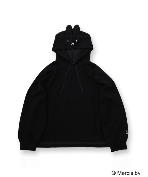 OPAQUE.CLIP（オペークドットクリップ）の「【コラボ】miffy ｘ OPAQUE.CLIP ポイント刺しゅう入りフーディー（パーカー・レディース・オフホワイト/ブラック・99）」の2枚目の写真