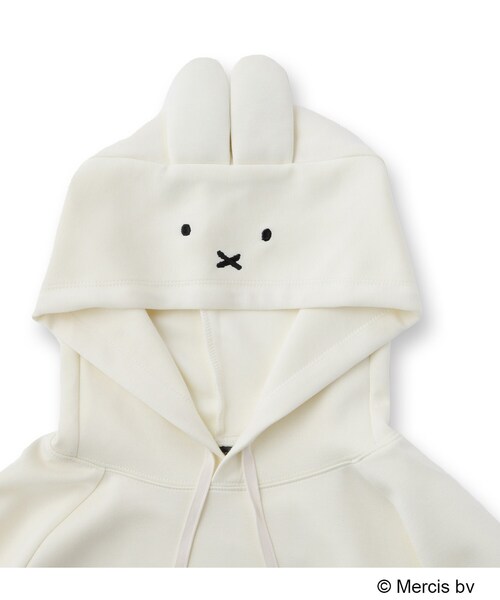 OPAQUE.CLIP（オペークドットクリップ）の「【コラボ】miffy ｘ OPAQUE.CLIP ポイント刺しゅう入りフーディー（パーカー・レディース・オフホワイト/ブラック・99）」の6枚目の写真