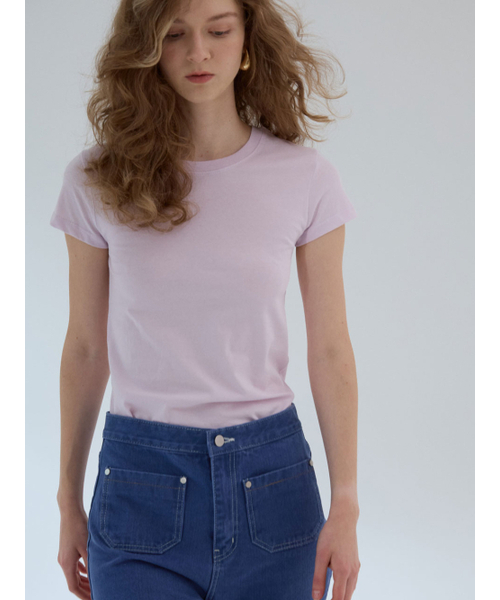GRIDAJ（クリダジェイ）の「ベーシックスリムTシャツ[ピンク]（Tシャツ/カットソー・レディース・ピンク・SMALL/MEDIUM）」の3枚目の写真