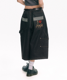 MOO（エムオーオー）の「Back Logo Carpenter Indigo Denim Bermuda Shorts - Black（その他パンツ）」