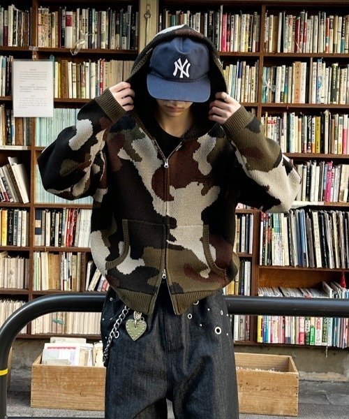 セール】ASSORTED DOUBLE ZIP KNIT PARKA／アソートダブルジップニット