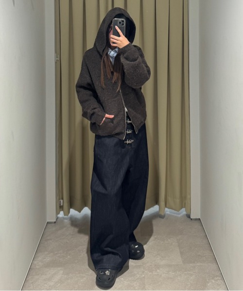 kutir(クティール)の「ASSORTED DOUBLE ZIP KNIT PARKA/アソートダブルジップニットパーカー(ニット/セーター・メンズ・ブラウン/ブラック/カーキ・LARGE/MEDIUM)」の11枚目の写真