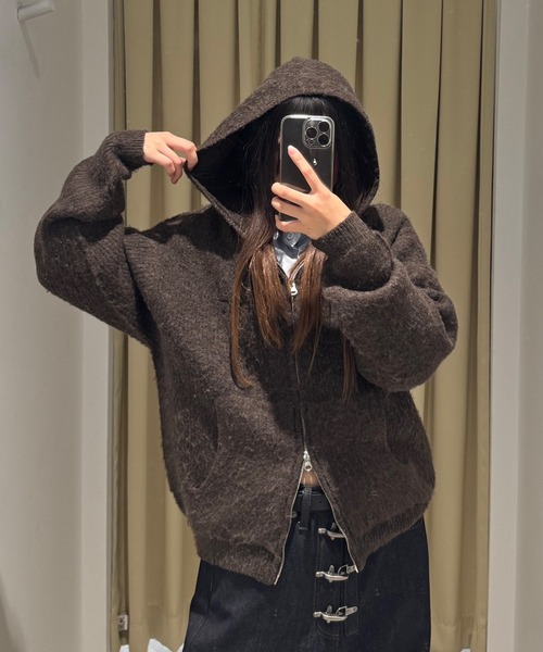 kutir(クティール)の「ASSORTED DOUBLE ZIP KNIT PARKA/アソートダブルジップニットパーカー(ニット/セーター・メンズ・ブラウン/ブラック/カーキ・LARGE/MEDIUM)」の10枚目の写真