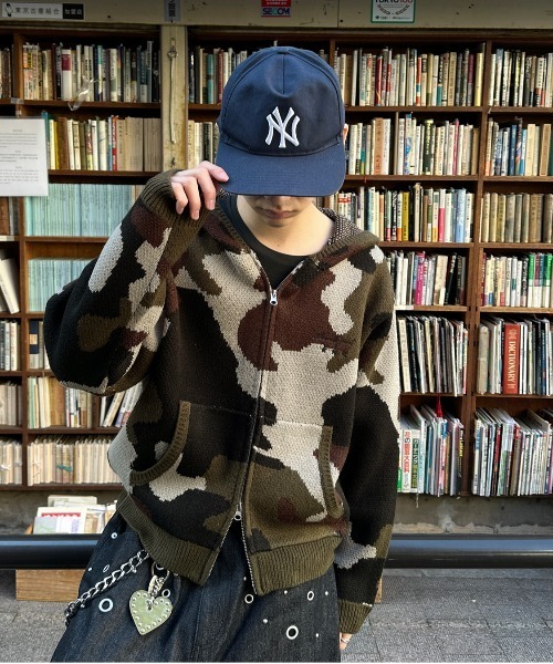 セール】ASSORTED DOUBLE ZIP KNIT PARKA／アソートダブルジップニット