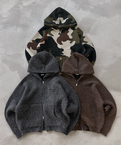 ASSORTED DOUBLE ZIP KNIT PARKA／アソートダブルジップニットパーカー