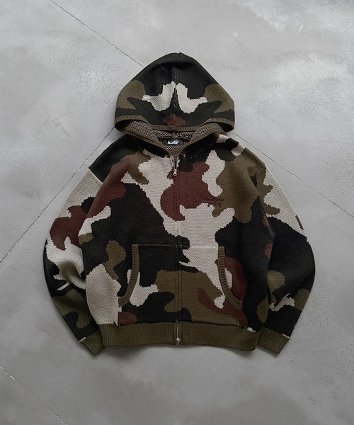 セール】ASSORTED DOUBLE ZIP KNIT PARKA／アソートダブルジップニット