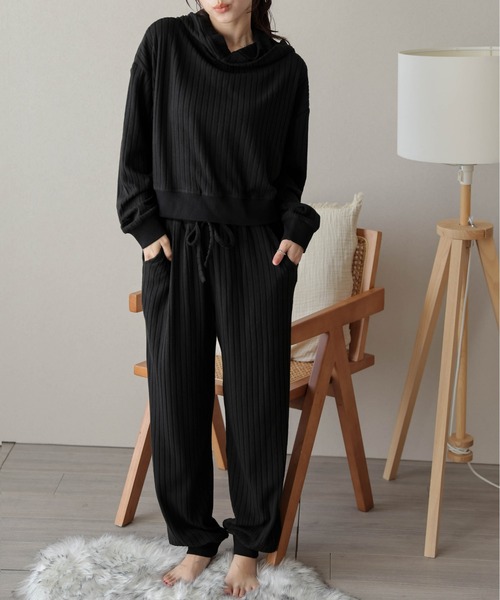 セール】ベロアリブ ルームウェア セットアップ（ルームウェア