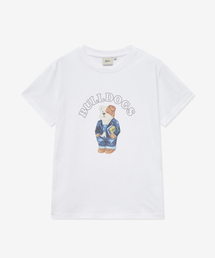 ウィメンズプレッピーブルドッグス半袖Tシャツ_ホワイト