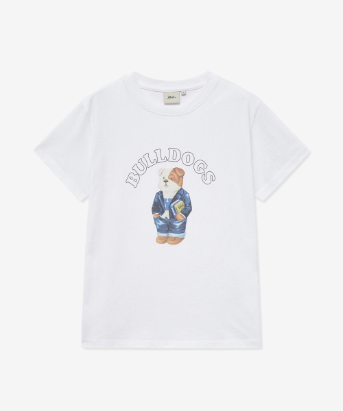 YALE(イェール)の「ウィメンズプレッピーブルドッグス半袖Tシャツ_ホワイト(Tシャツ/カットソー・レディース・その他・SMALL/MEDIUM)」の1枚目の写真