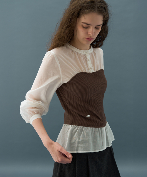 DRAWFIT WOMEN（ドローフィットウーマン）の「シアーシャーリングビスチェブラウス[ブラック]（シャツ/ブラウス・レディース・その他・SMALL/MEDIUM）」の6枚目の写真