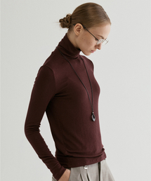 Long Sleeve Turtleneck Top Red