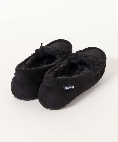 Bleu Bleuet(ブルーブルーエ)の「ファーモカシン(モカシン/デッキシューズ・レディース・ブラック/ベージュ系その他/ピンク・M/L)」の5枚目の写真