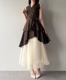 mipiarl（ミピアール）の「チュールプリーツトレンチワンピース（ワンピース）」