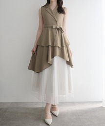 mipiarl（ミピアール）の「チュールプリーツトレンチワンピース（ワンピース）」