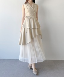 mipiarl（ミピアール）の「チュールプリーツトレンチワンピース（ワンピース）」