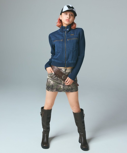 X-girl（エックスガール）の「BUTTERFLY PATCH TRUCKER CAP（キャップ・レディース・カモフラージュ/ピンク/ブラック・ONE SIZE）」の9枚目の写真