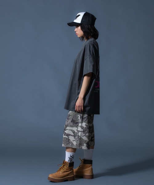 X-girl(エックスガール)の「BUTTERFLY PATCH TRUCKER CAP(キャップ・レディース・カモフラージュ/ピンク/ブラック・ONE SIZE)」の10枚目の写真