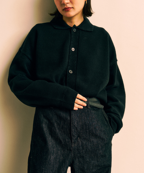 417 EDIFICE（フォーワンセブンエディフィス）の「ステッチ ニットカーディガン（カーディガン/ボレロ・メンズ・ブラック/ブラウン/グリーン・MEDIUM/LARGE）」の19枚目の写真