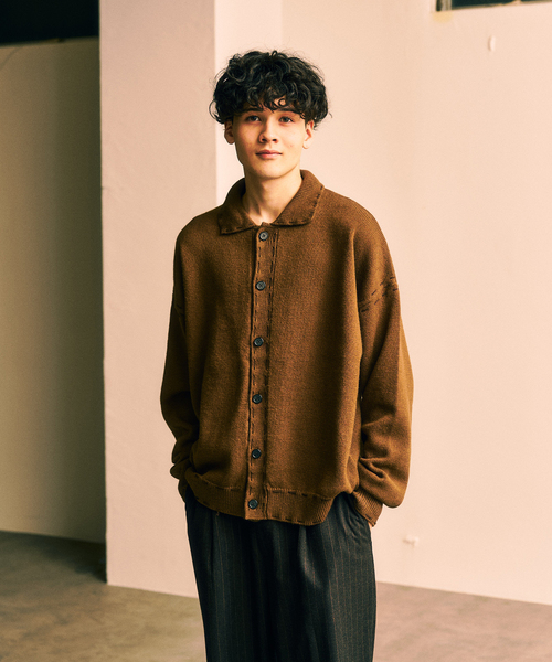 417 EDIFICE（フォーワンセブンエディフィス）の「ステッチ ニットカーディガン（カーディガン/ボレロ・メンズ・ブラック/ブラウン/グリーン・MEDIUM/LARGE）」の21枚目の写真