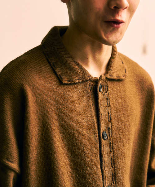 417 EDIFICE（フォーワンセブンエディフィス）の「ステッチ ニットカーディガン（カーディガン/ボレロ・メンズ・ブラック/ブラウン/グリーン・MEDIUM/LARGE）」の11枚目の写真