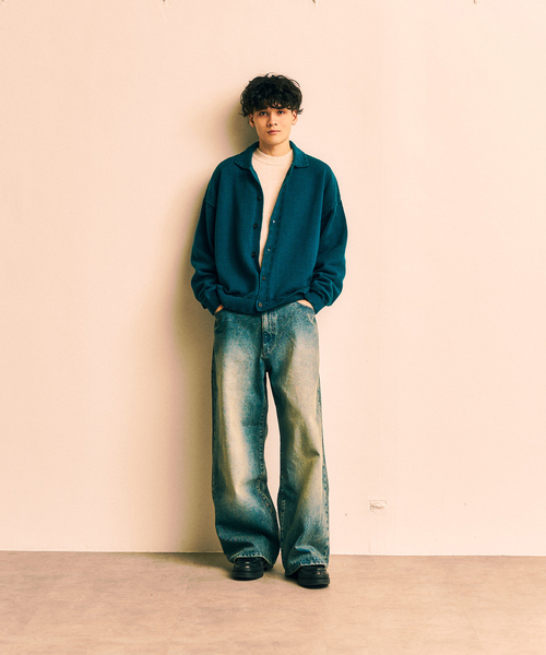 417 EDIFICE（フォーワンセブンエディフィス）の「ステッチ ニットカーディガン（カーディガン/ボレロ・メンズ・ブラック/ブラウン/グリーン・MEDIUM/LARGE）」の8枚目の写真