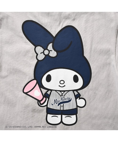 sanrio（サンリオ）の「サンリオキャラクターズ × ホームゲーム [HOMEGAME] - マイメロディー 半袖 Tシャツ [MY MELODY UNIFORM TEE GRAY HG2501102]（Tシャツ/カットソー・レディース・グレー・SMALL/MEDIUM/LARGE/X-LARGE）」の5枚目の写真