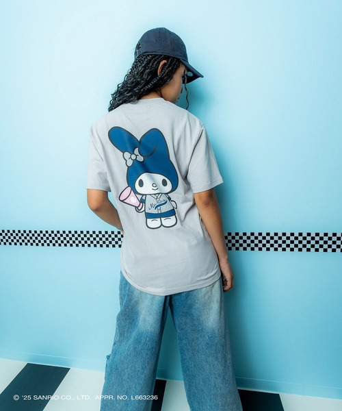 sanrio（サンリオ）の「サンリオキャラクターズ × ホームゲーム [HOMEGAME] - マイメロディー 半袖 Tシャツ [MY MELODY UNIFORM TEE GRAY HG2501102]（Tシャツ/カットソー・レディース・グレー・SMALL/MEDIUM/LARGE/X-LARGE）」の8枚目の写真